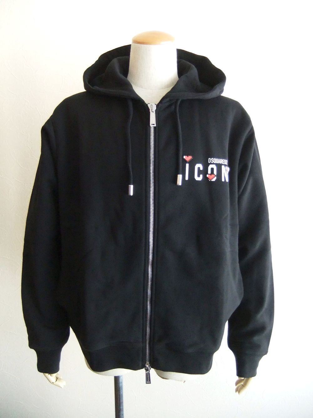 Dsquared2 - ICON HEART PIXEL COOL HOODIE ロゴ ZIP パーカー