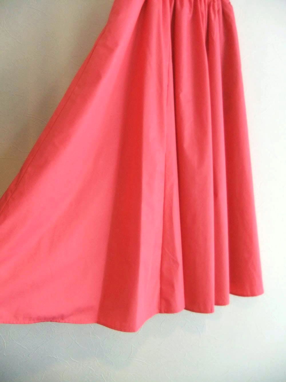 タックフレアー コットンMIX  マキシ丈 スカート  （サーモンピンク） MRM130SBA