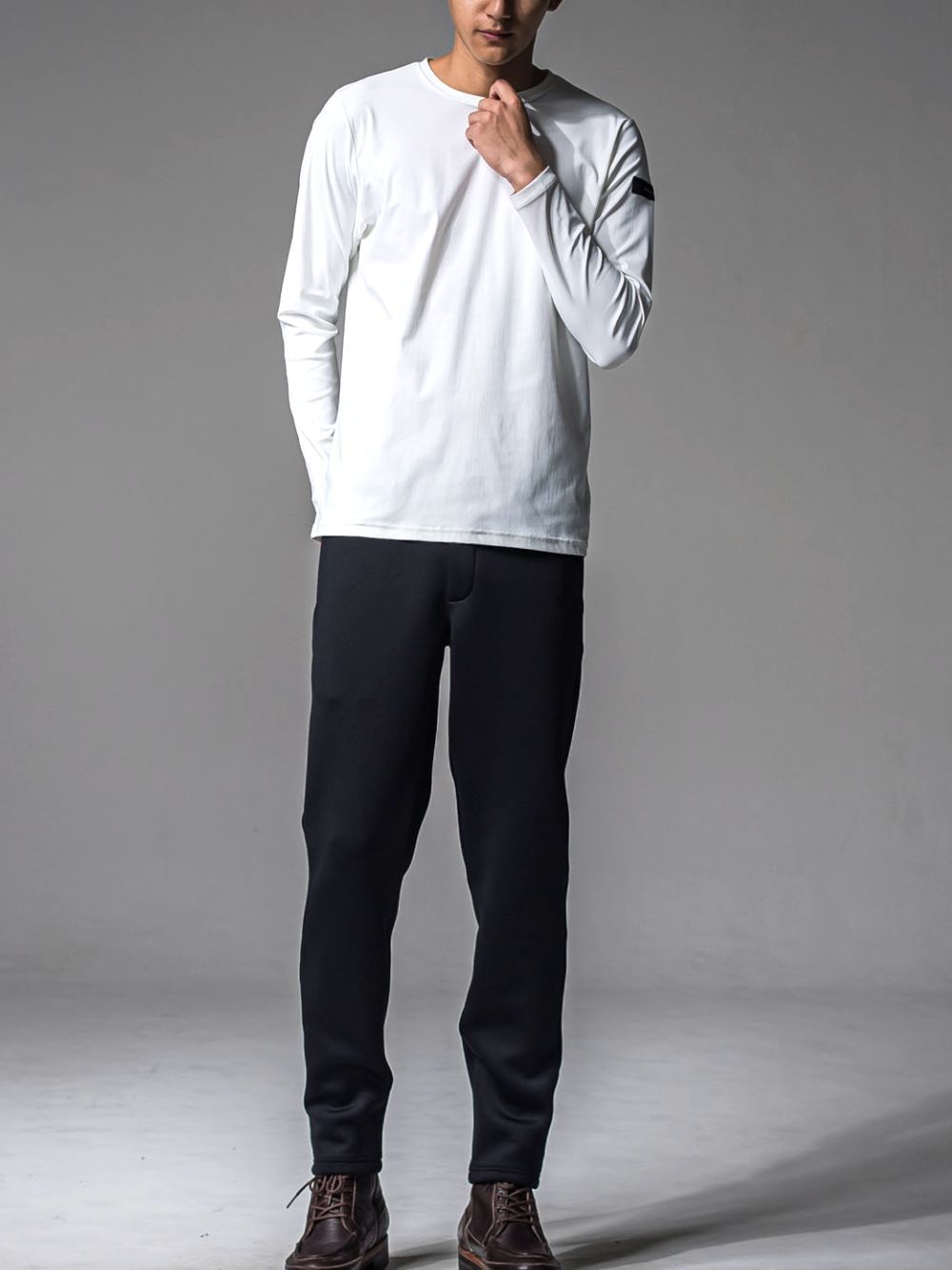 ERIC EASY PANTS   (ブラック)   スラックス型イージーパンツ
