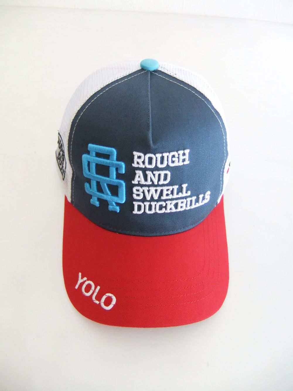 MESH TOUR CAP ( ダークブルー×レッド ) ロゴ入りキャップ RSA-22001