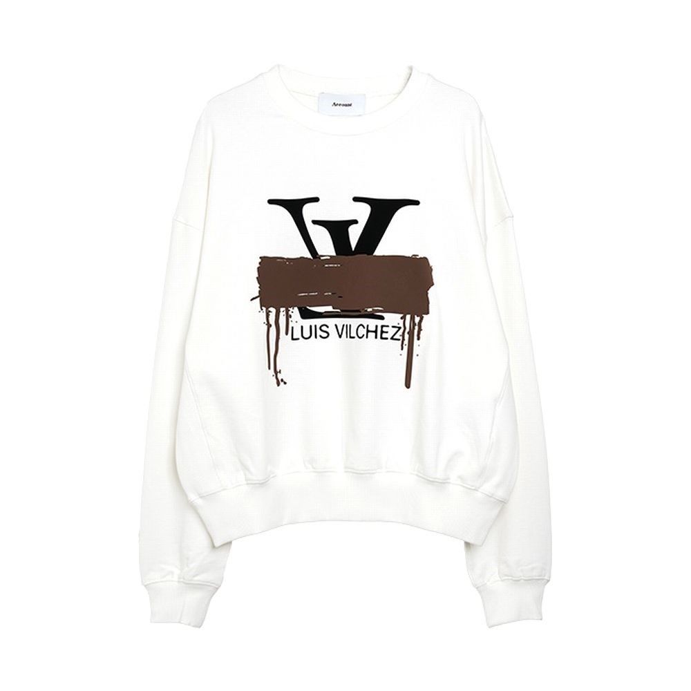 【MICALLE MICALLE Account】 HOMMAGE  DORO LZ SWEATSHRIT (ホワイト)   ロゴ Tトレーナー  MAG103TDC