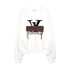 【MICALLE MICALLE Account】 HOMMAGE  DORO LZ SWEATSHRIT (ホワイト)   ロゴ Tトレーナー  MAG103TDC