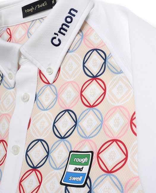 COMON 2 POLO   小紋柄半袖ポロシャツ