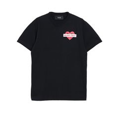 【MICALLE MICALLE Account】 HOMMAGE  HEART FACE T-SHIRT  (ブラック)   ロゴ T-SHIRT   MAB107TCA