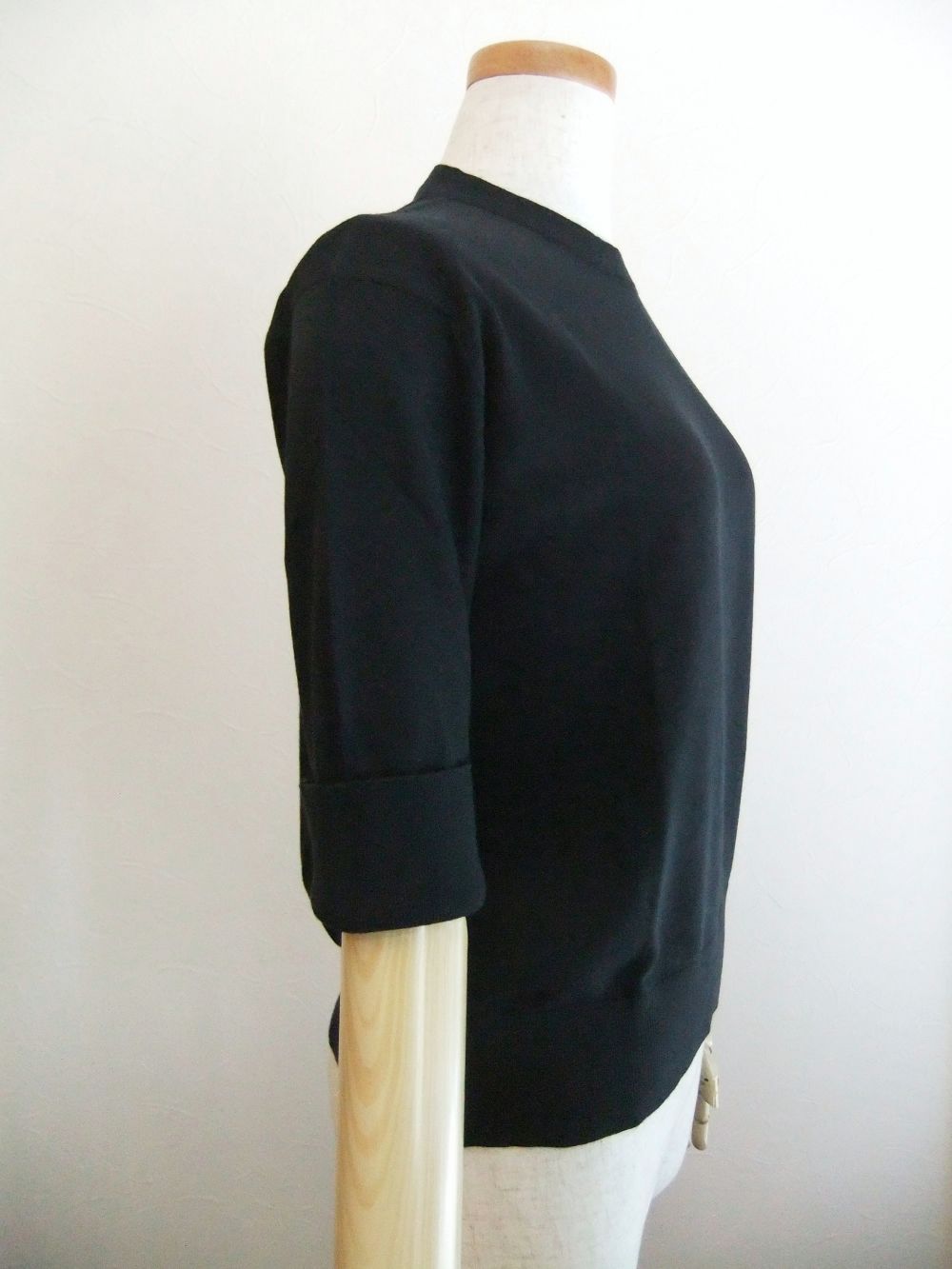 《LADIES》 S4624  30G  コットン 半袖 ターンバック クルーネックニット