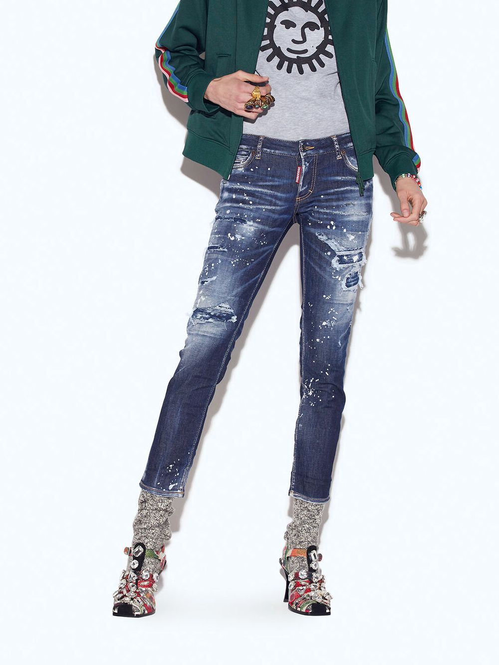 Dsquared2 - 《LADIES》 DARK RIPPED BLEACH WASH JENNIFER