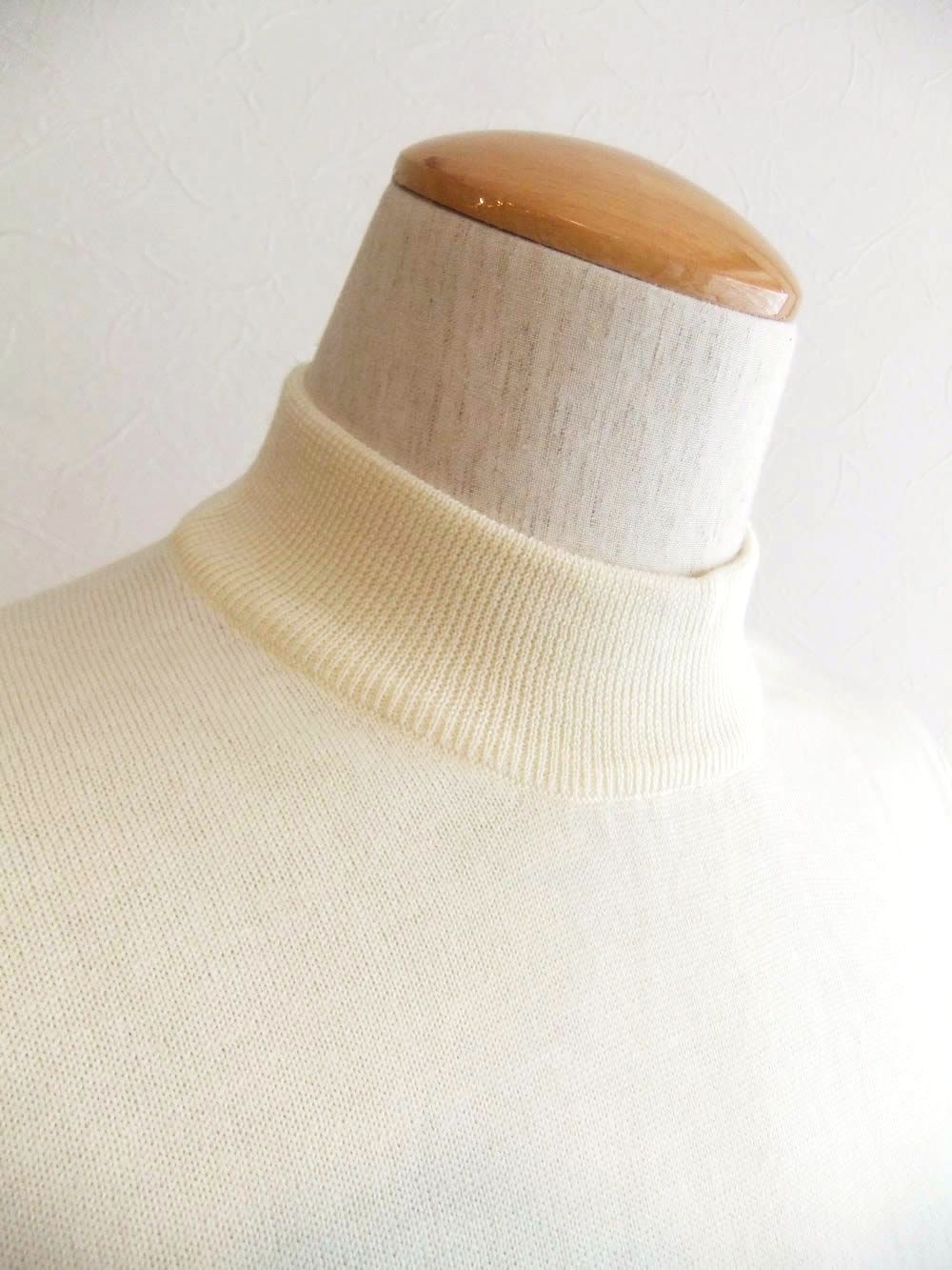 12G ウール モックネック ニット  (オフホワイト)