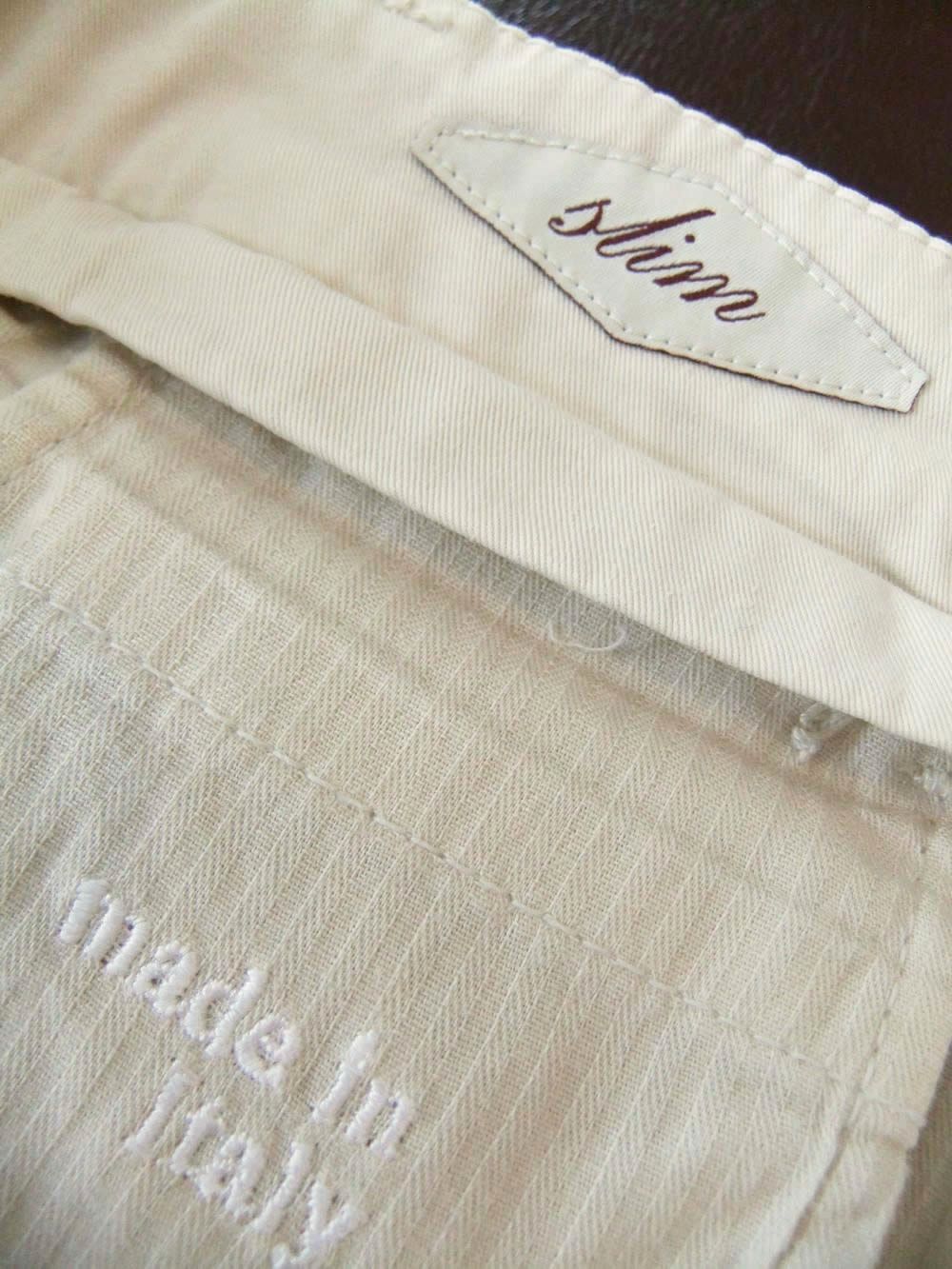 BRIGLIA 1949 BG07  (オフホワイト)  コットンストレッチ ワンプリーツ テーパードパンツ