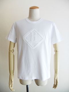 HERNO COTTON JERSEY T-SHIRT  (ホワイト)  ロゴ クルーネックTシャツ