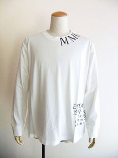 《MM➅》 Maison Margiela  (ホワイト)  ロゴ  ロングスリーブ T シャツ