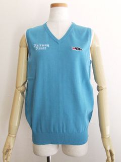【LADIES】 FAIRWAY FEVER VEST W.   ロゴ入り ニットベスト (ターコイズ) RSL-22037