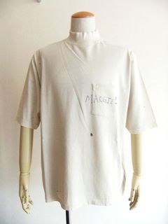 MAISON MARGIELA    (クリーム)  ハイネック コットン Tシャツ