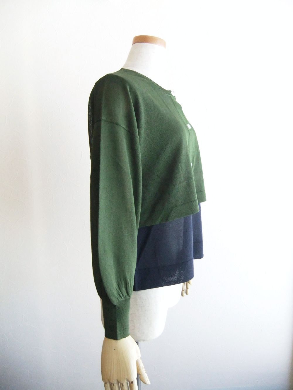 ボレロ カーディガン + 配色 ニット アンサンブル  SS-65563