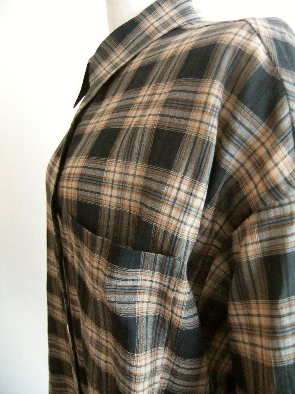 Washer Voile Check Shirt  ウォッシャブル ボイル チェック シャツ   535926