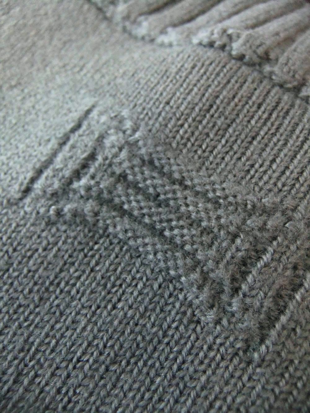 【D7M144】メリノ ミドルゲージ モックネック ニット  (ライトブルー)