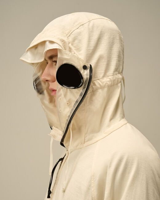 KNITTED NYLON JERSEY EXPLORER JACKET   (ブラック)   ジップアップ フード付き ジャケット