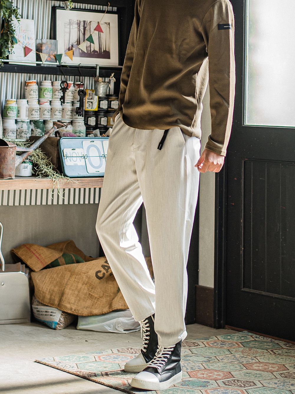 PAT WIDE EASY PANTS   ワイド イージーパンツ （グレー） RC31-ST-036