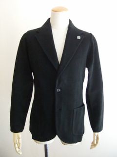KNIT 2B JACKET  (ブラック)   コットン ニットジャケット