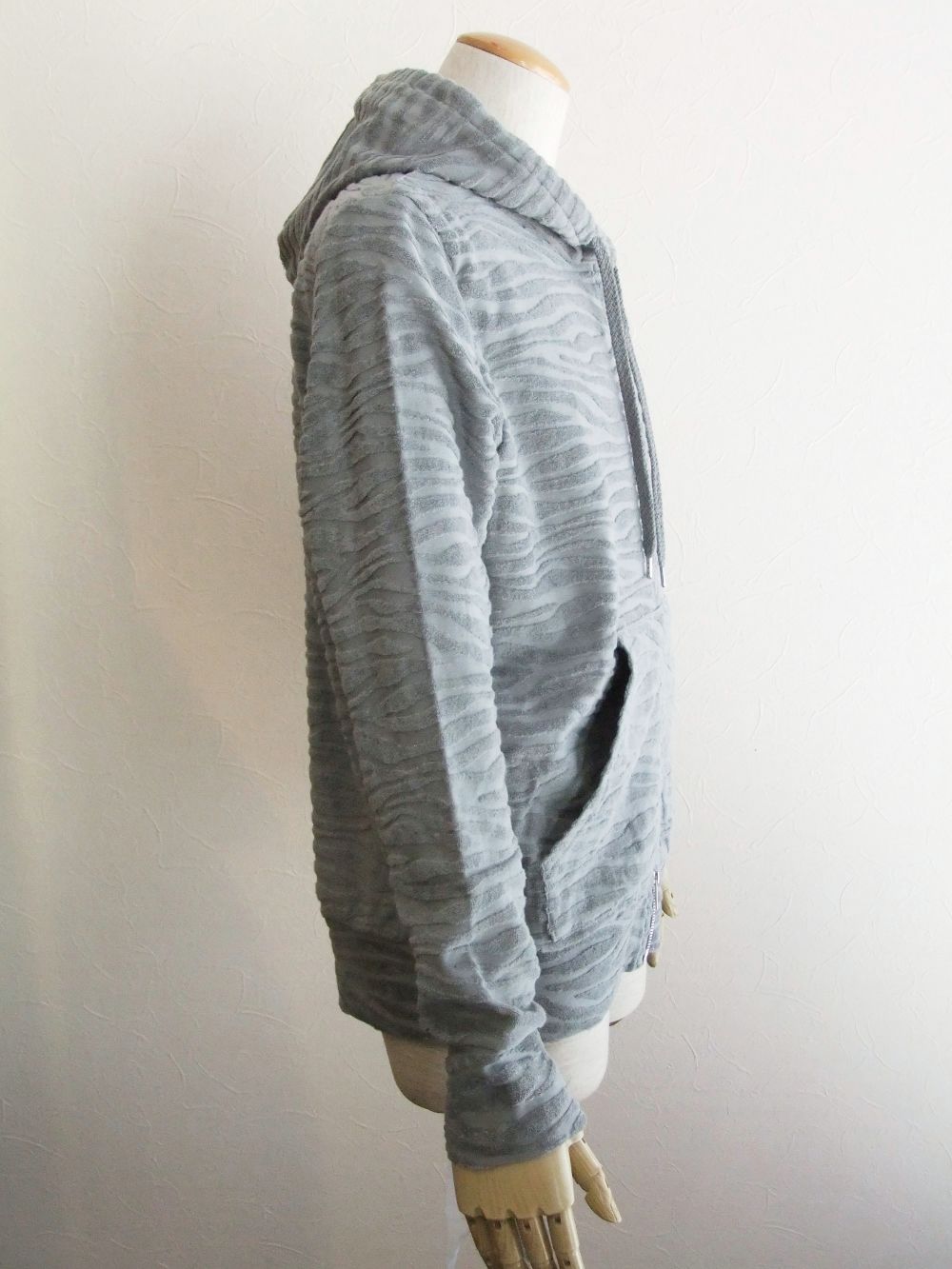 ZEBRA PILE JQ HOODIE  ゼブラ柄 パイルパーカー (グレー )