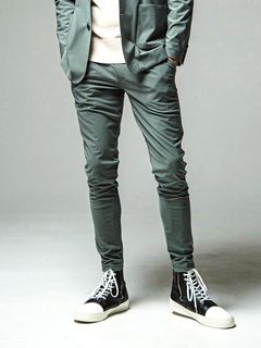 CHRIS EASY TUCK PANTS スラックス イージー タックパンツ (カーキ)