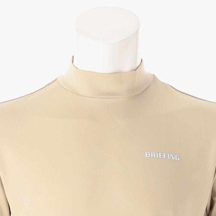 MENS SIDE LOGO LINE HIGH NECK （ベージュ）  ロゴ モックネック