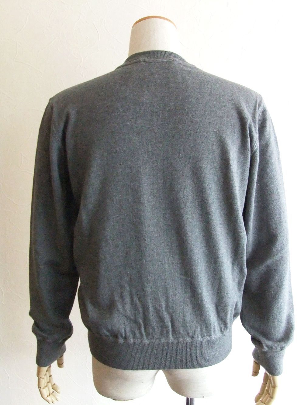 CREW NECK KNIT  (グレー) コットン カシミヤ クルーネックニット