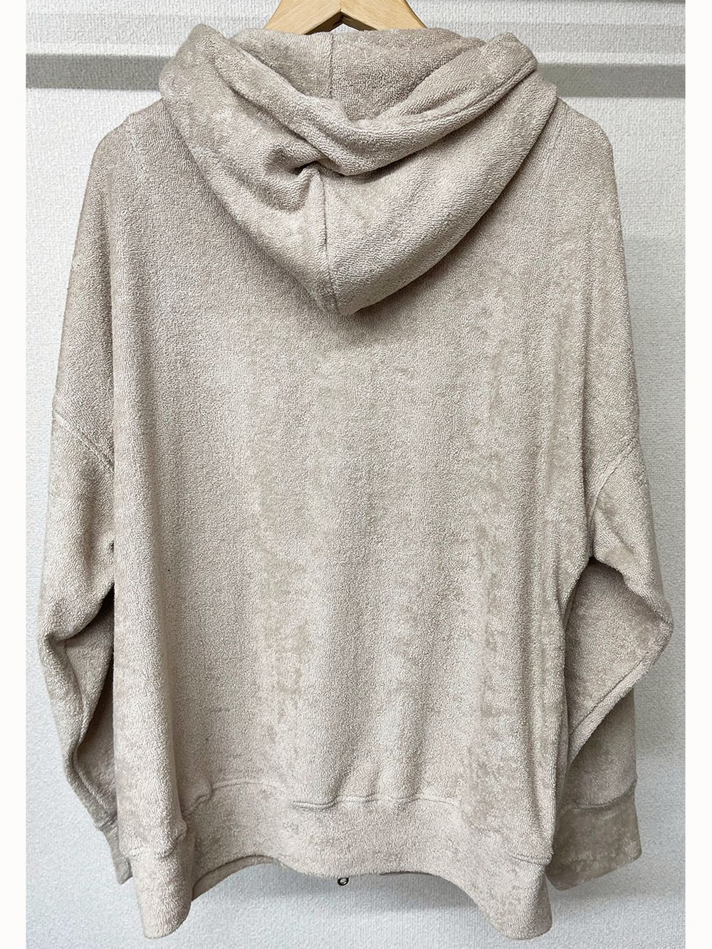 WEST pile zip loose hoodie  (ベージュ)  ジップアップパイルパーカー