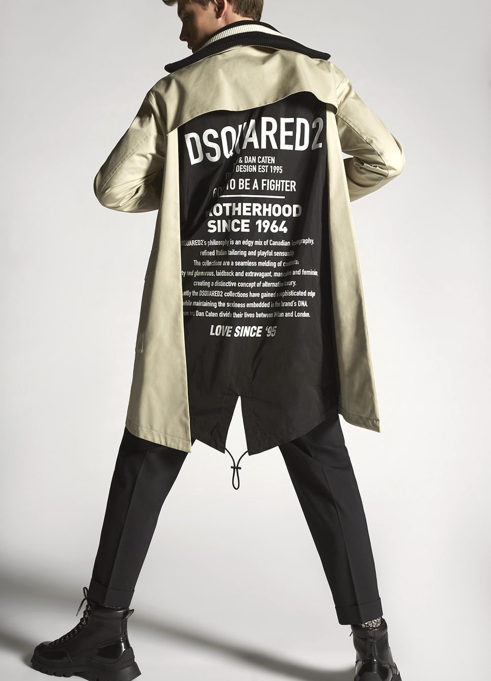 HYBRID STRETCH COTTON TRENCH COAT   ロゴ バックレタードコート    S74AH0096