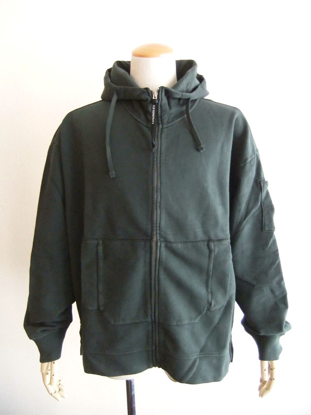 C.P. COMPANY - SWEATSHIRTS HOODED OPEN IN BRUSHED EMERIZED