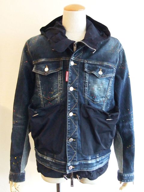 DSQUARED2 ライダースデニムジャケット 華々しく OVER JEAN JACKET