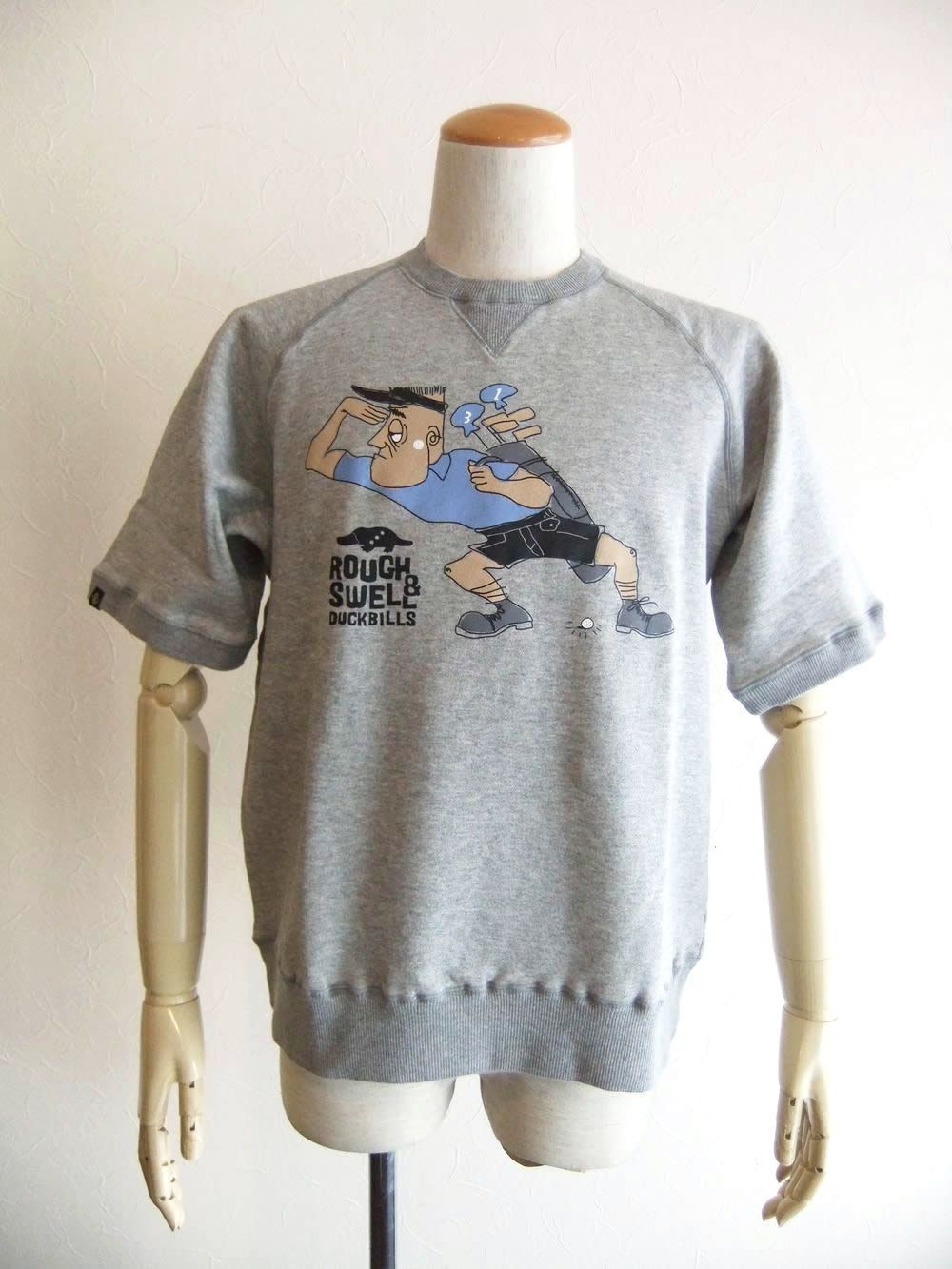 FUNKY DAD SWEAT  (グレー) ロゴ入り 半袖 スウェット   RSM-26045
