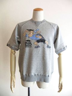 FUNKY DAD SWEAT  (グレー) ロゴ入り 半袖 スウェット   RSM-26045