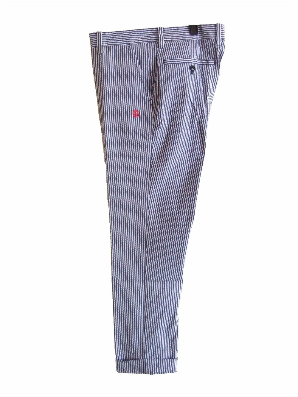 NEVADA PANTS (ネイビー)  コットン ストライプ柄 ストレッチ パンツ   RSM-22077