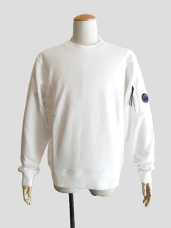 DIAGONAL RAISED FLEECE CREWNECK LENZ SWEATSHIRT  (ホワイト) クルーネック スウェットシャツ