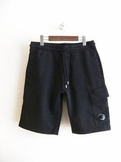LIGHT FLEECE CARGO LENS SHORTS  (ブラック)  スウェット ハーフパンツ