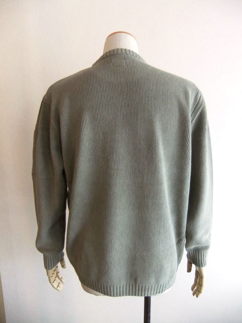 COTTON CHENILLE WAFFLE KNIT (グレージュ)  ワッフル クルーネックニット