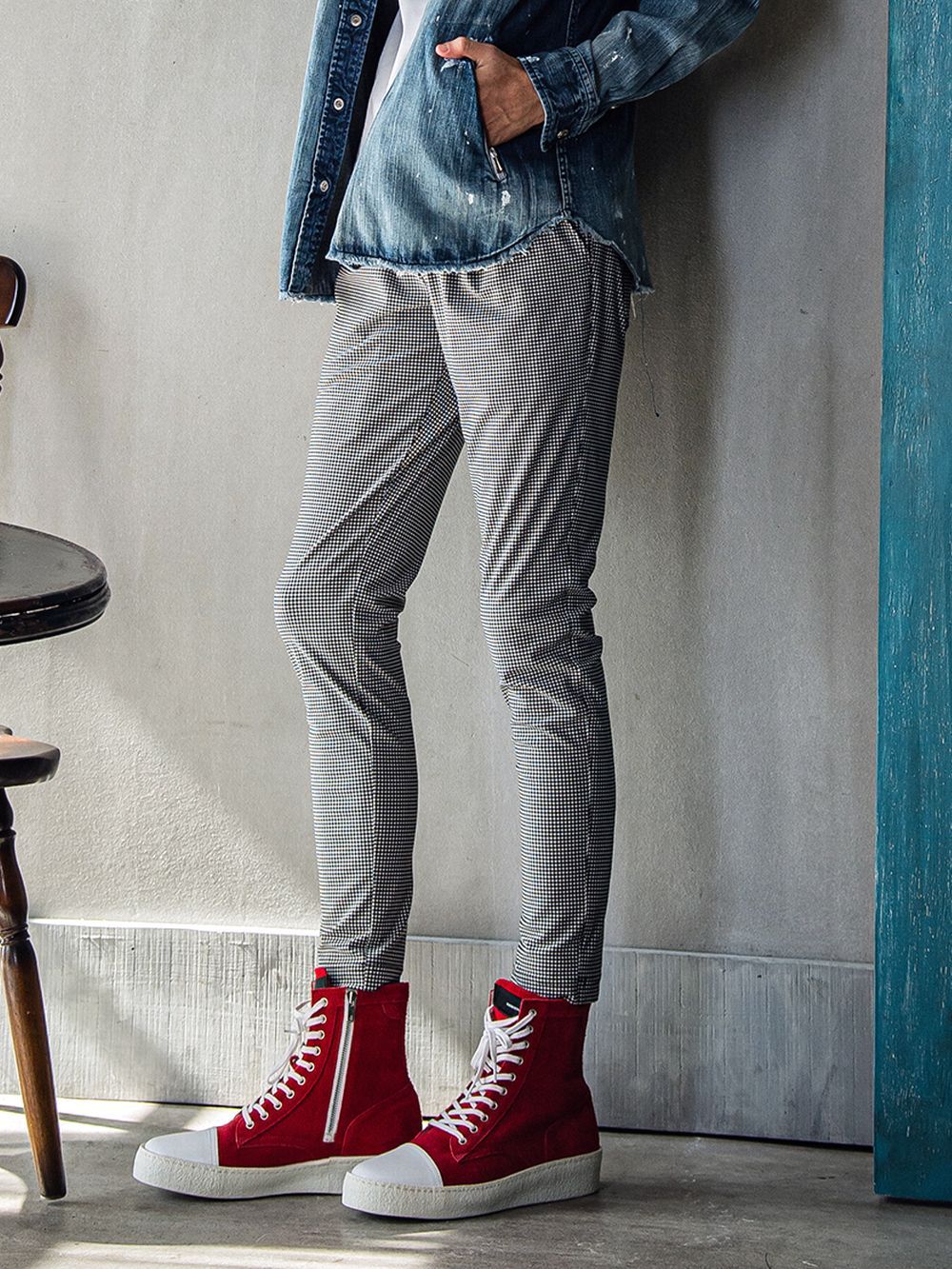 CHRIS EASY TUCK PANTS スラックス イージー タックパンツ (チドリ)