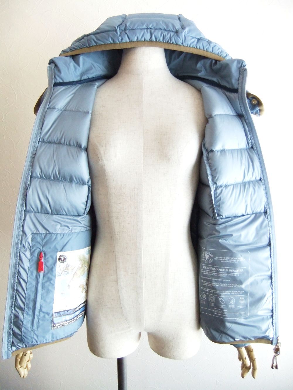 《LADIES》 MATT STELLA  (ライトブルー) マットナイロン ダウンブルゾン  32560