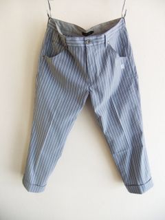 BERKELEY CROPPED (ブルーグレー)  コットン ストライプ柄 ストレッチ パンツ   RSM-23061