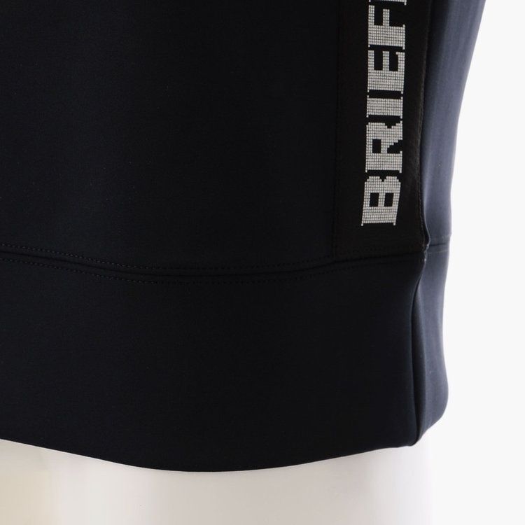 MENS SIDE LOGO LINE CREW NECK （ブラック）  ストレッチ ロゴ クルーネックスウェット