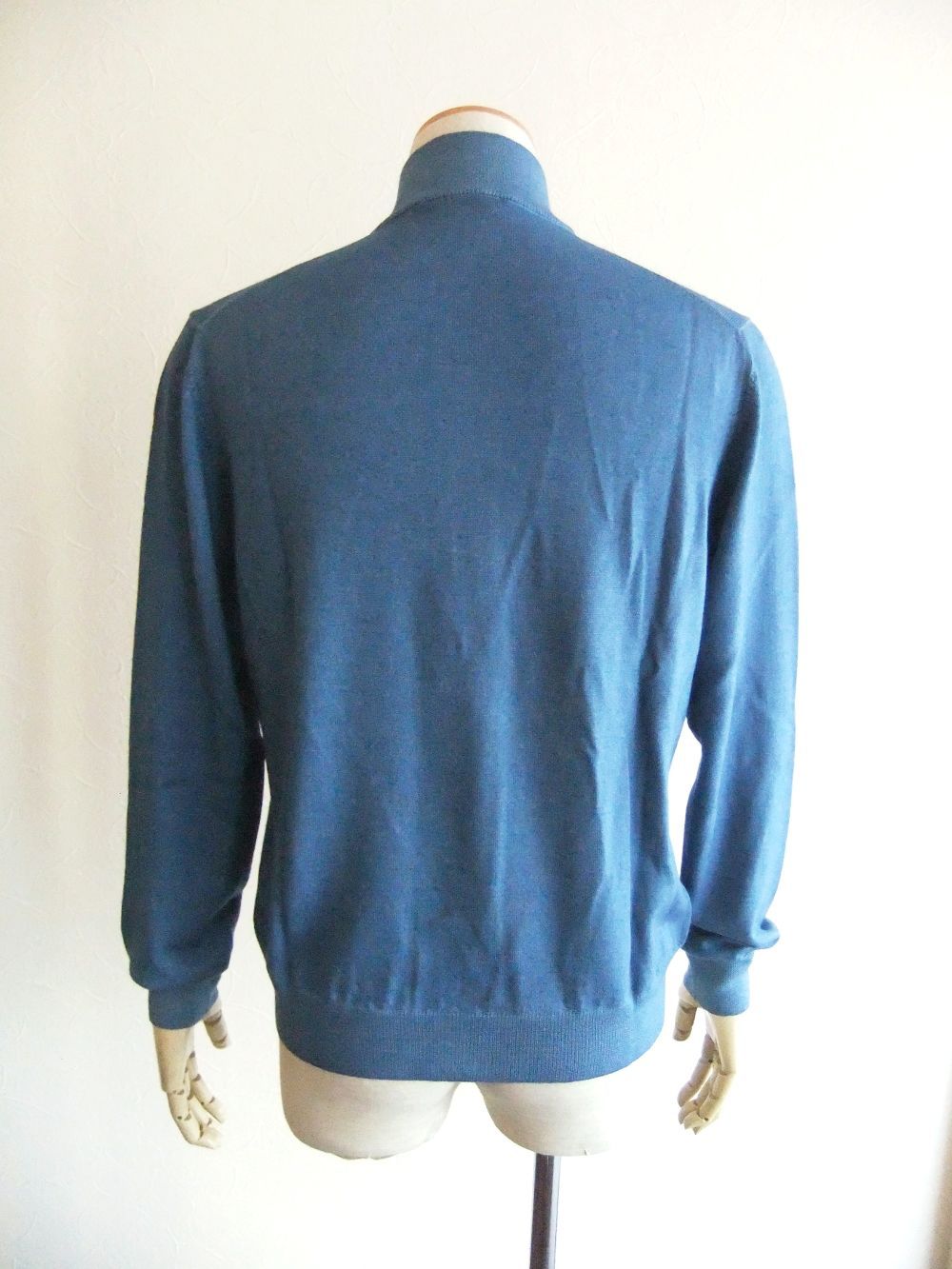 ダブル ZIP スタンドカラー ウール ニット ブルゾン