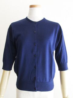 《LADIES》 S4575  30G  コットン 半袖 クルーネック カーディガン