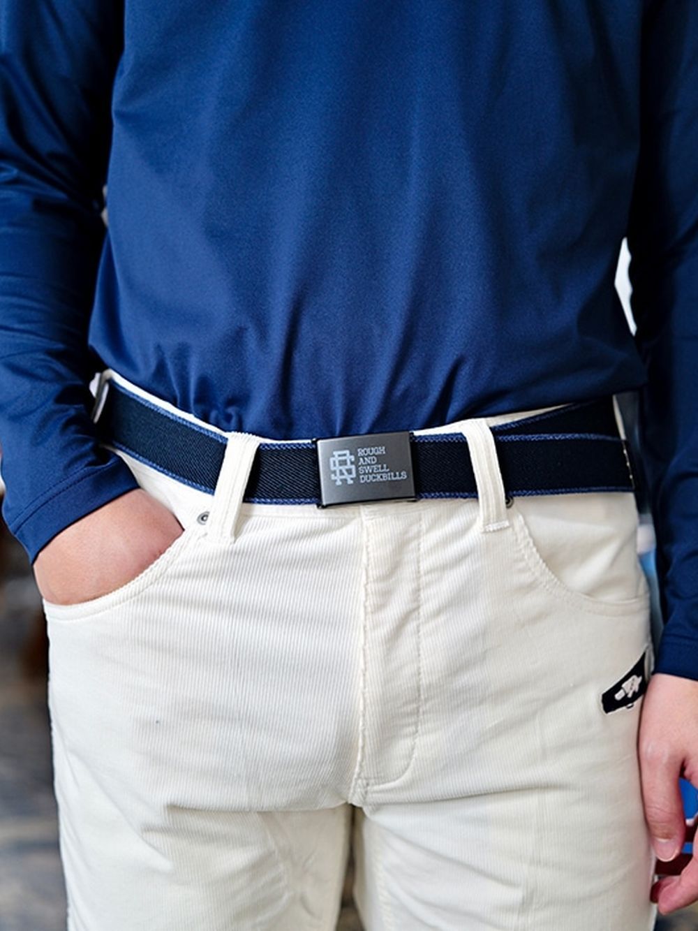 BASIC EASY BELT    R&S ロゴベルト  (ネイビー)   RSA-24217