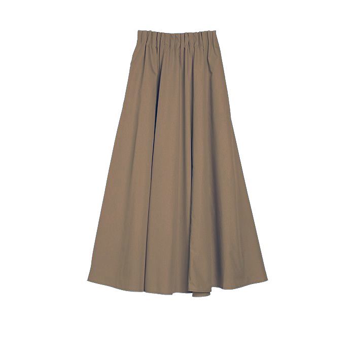 タックフレアー コットンMIX  マキシ丈 スカート  （モカ） MRM130SBA