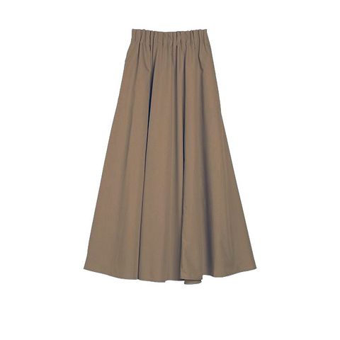 タックフレアー コットンMIX  マキシ丈 スカート  （モカ） MRM130SBA
