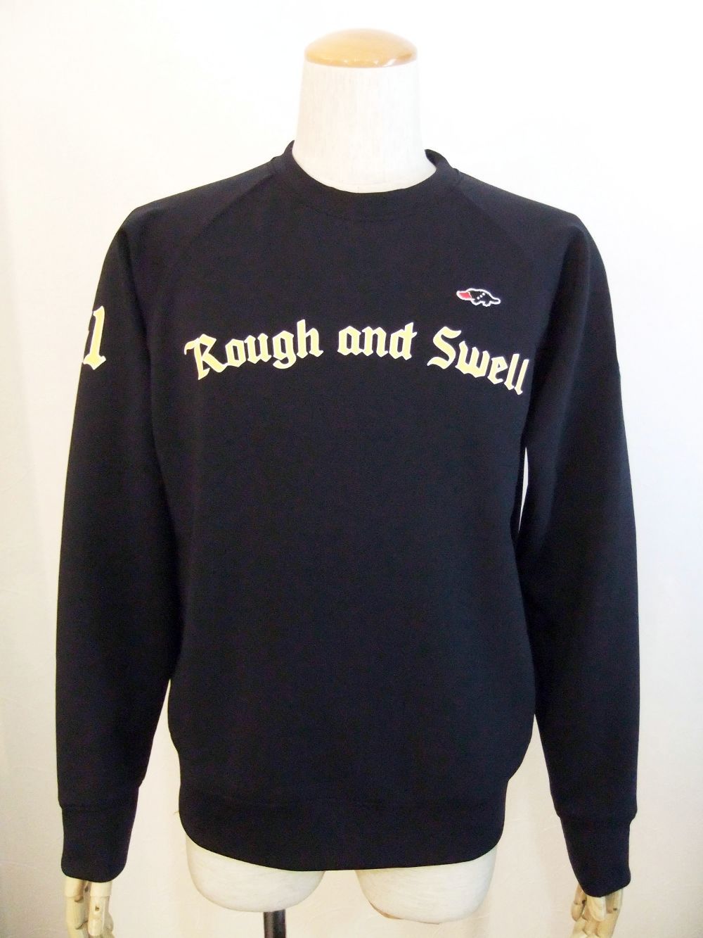 rough & swell - OXFORD SWEAT ロゴ入りスウェットシャツ (ネイビー