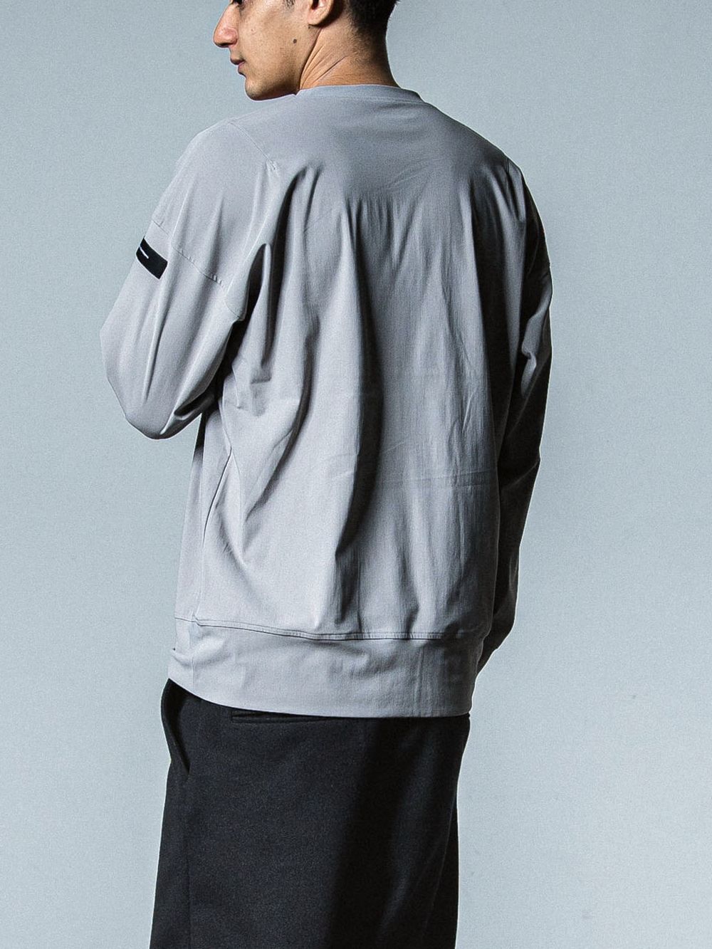 NYLON LONG SLEEVE     ナイロン ロングスリーブ Tシャツ (グレー)   RC33-C-001