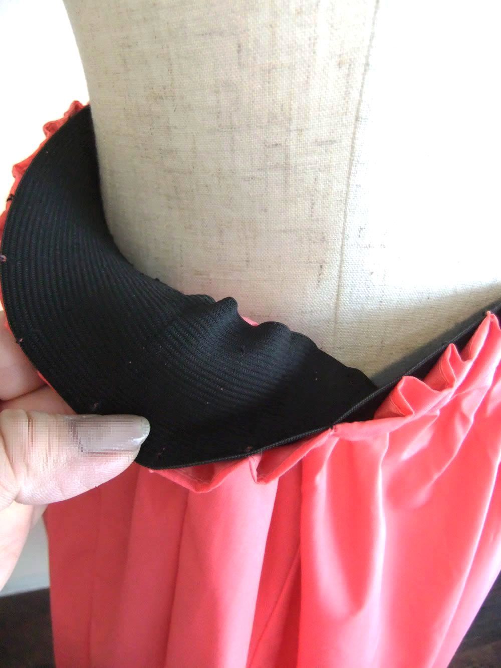 タックフレアー コットンMIX  マキシ丈 スカート  （サーモンピンク） MRM130SBA