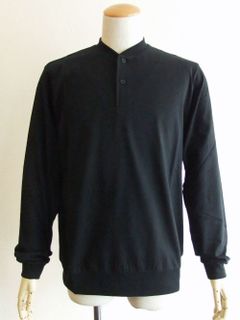 GRILLO LUNGO    (ブラック)  ヘンリーネック長袖Tシャツ
