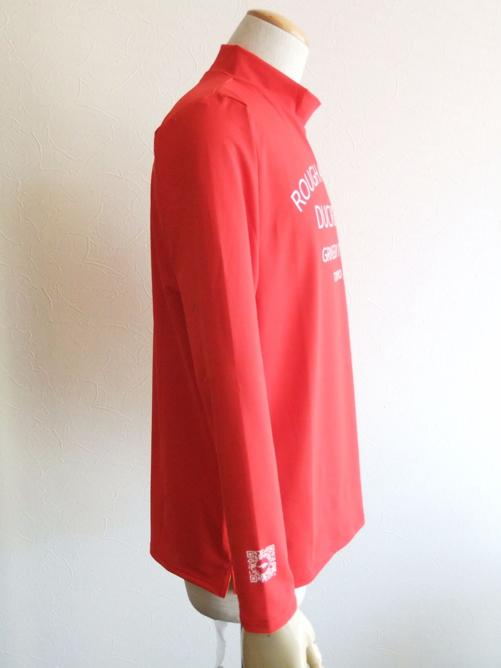 SIMPLE LOGO MOCK L.S.  ( レッド )  モックネック 長袖ポロシャツ  RSM-21229